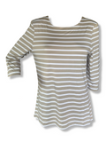 Joy Damen Shirt CARINA 3/4-Arm Sand Streifen Sportshirt