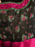Damen Trachten Dirndl ärmellos Schwarz, Rosa mit Schürze Gr. 46 v. Country Line