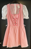 Damen Trachten Dirndl kurzarm Rosa, Weiß gemustert ca. Gr. 38 v. Orlob