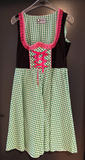 Damen Trachten Dirndl ärmellos Schwarz, Rosa, Grün-Weiß kariert Gr. 42 v. Lifos