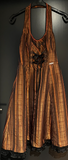 Damen Trachten Dirndl Neckholder Orange-Braun gemustert Gr. 40 v. Spieth &Wensky