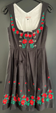 Damen Trachten Dirndl ärmellos schwarz mit Stickerei ca. Gr. 38 v. Orig. Steindl