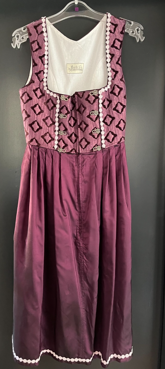 Damen Trachten Dirndl ärmellos Lila gemustert ca. Gr. 36 v. Lukas