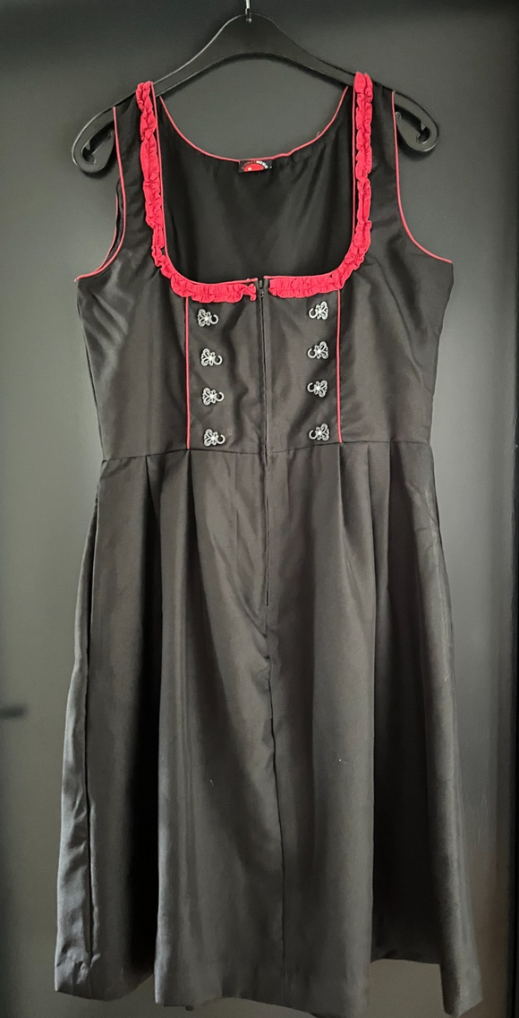 Damen Trachten Dirndl ärmellos Schwarz, Rot ca. Gr. 38 v. Woman