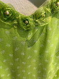 Damen Trachten Dirndl ärmellos Grün, Weiß gemustert Gr. 40 v. Almenrausch