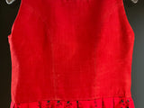 Damen Trachten Dirndl ärmellos Rot, Grün gemustert ca. Gr. 36
