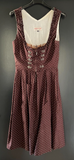 Damen Trachten Dirndl ärmellos braun weiß Gr. 34 v. Original Steindl