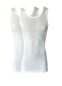 Herren Achselshirt Unterhemd Feinripp 2er-Pack  Weiß,Schwarz,Grau Gr.M