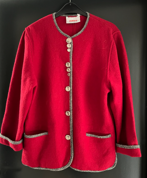 Damen Trachten Janker/Jacke Rot ca. Gr. 38 v. Litza