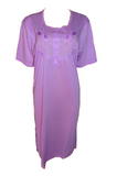 Damen Nachthemd Kurzarm Lila Orange Rosa Blau Gr. M L XL XXL