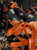 Damen Trachten Dirndl ärmellos Schwarz mit oranger Schürze ca. Gr. 34