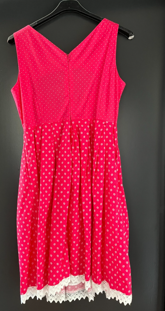 Damen Trachten Dirndl ärmellos rosa, weiß gemustert ca. Gr. 38 v. Amisu