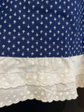 Damen Trachten Dirndl ärmellos Blau, Weiß gemustert ca. Gr. 42 v. Steindl