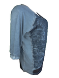 Capuccino Damen Shirt Langarmshirt Blau Gr. 38