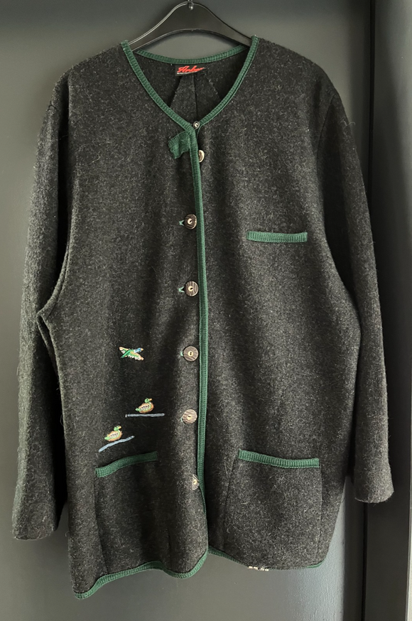 Damen Trachten Janker/Jacke Grau, grün ca. Gr. 44 v. Arber