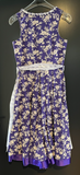 Damen Trachten Dirndl ärmellos Lila gemustert mit Schürze Gr. 36 v. Country Line