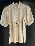 Damen Trachten Bluse/Hemd kurzarm Beige ca. Gr. 36
