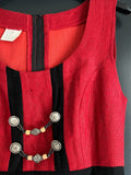 Damen Trachten Dirndl ärmellos Rot Schwarz ca. Gr. 36