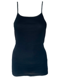 Damen Basic Top Spaghetti-Träger Unterhemd Baumwolle Schwarz Weiß Gr. 38 40