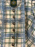 Damen Trachten Dirndl kurzarm Blau, Weiß gemustert ca. Gr. 42 v. Hammerschmid