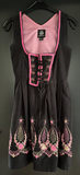Damen Trachten Dirndl ärmellos Schwarz, Rosa ca. Gr. 38 v. Almenrausch