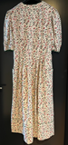 Damen Trachten Dirndl kurzarm Creme, Rot-Grün geblümt Gr. 44