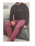Herren Schlafanzug Plus Size 2-Teilig Langarm Gr. 2XL 3XL 4XL