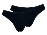 Damen Minislips Unterhose 2er Pack Weiß Schwarz Baumwolle Gr. S M L XL 2XL