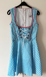 Damen Trachten Dirndl ärmellos Blau/Weiß kariert Gr. 38 v. T. Point
