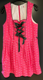 Damen Trachten Dirndl ärmellos Rosa, Weiß gemustert Gr. 44 v. NKD