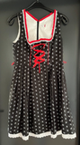 Damen Trachten Dirndl ärmellos schwarz weiß gemustert Gr. 40