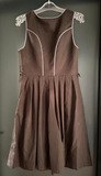 Damen Trachten Dirndl ärmellos Braun mit Stickerei ca. Gr. 40 v. Stockerpoint