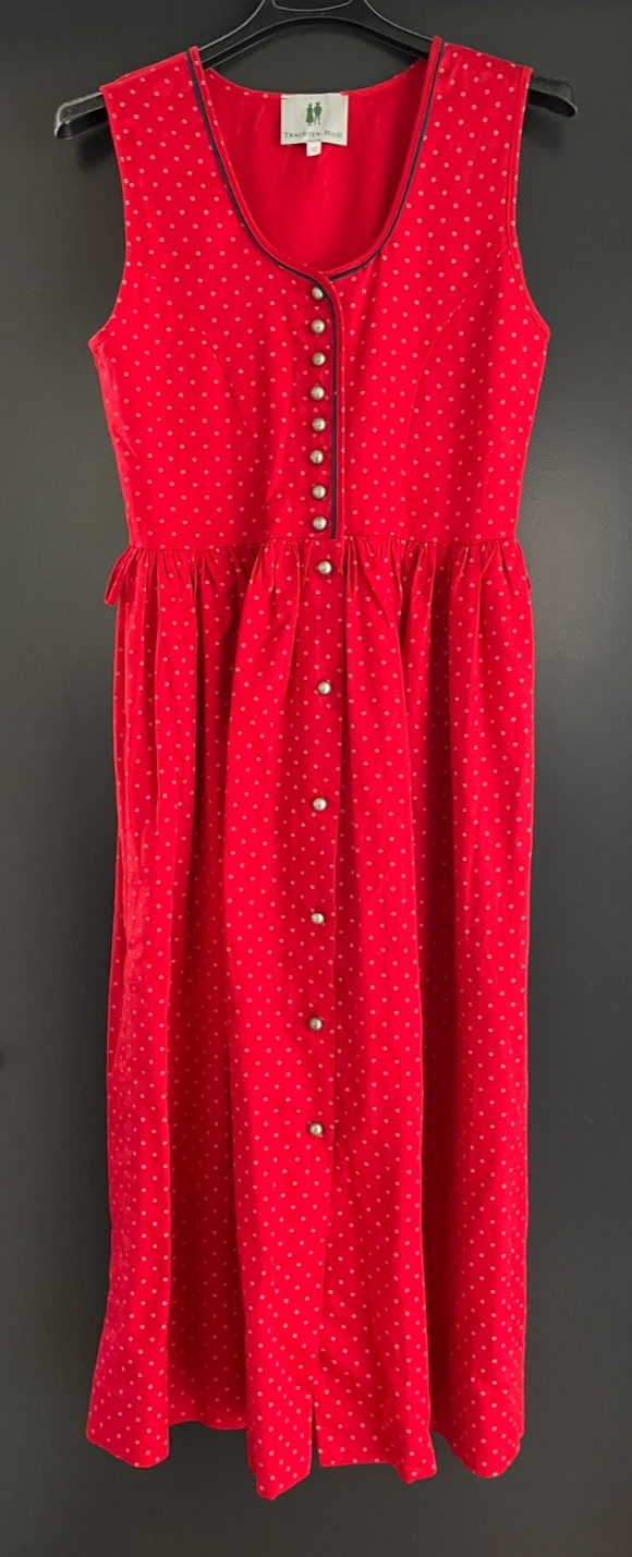 Kinder Trachten Dirndl ärmellos rot weiß gemustert ca. Gr. 152 v. Trachten-Madl