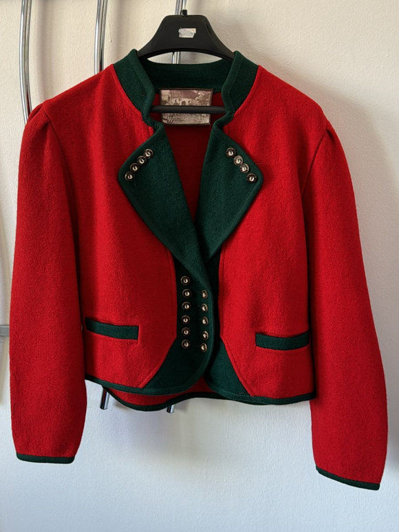 Damen Trachten Jacke Janker rot grün Gr. 38