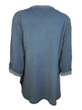 Capuccino Damen Shirt Langarmshirt Blau Gr. 38