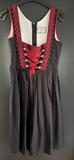 Damen Trachten Dirndl ärmellos Schwarz mit roter Borte Gr. 34 v. Oscartrachten