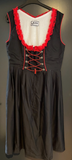 Damen Trachten Dirndl ärmellos Schwarz, Rot ca. Gr. 46 v. Lifos