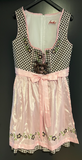 Damen Trachten Dirndl ärmellos Braun, Weiß mit rosa Schürze ca. Gr. 38 v. fuchs