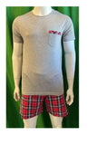 Herren Shorty Pyjama Grau, Navy, Blau Gr. M