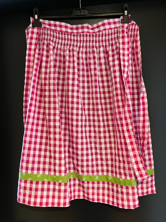 Damen Trachten Dirndl Schürze Rosa-Weiß gemustert Länge ca. 68 cm