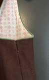 Damen Trachten Dirndl ärmellos Braun mit Stickerei ca. Gr. 46