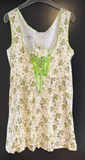 Damen Trachten Dirndl ärmellos Beige, Grün geblümt Gr. 42 v. Trachtenpoint