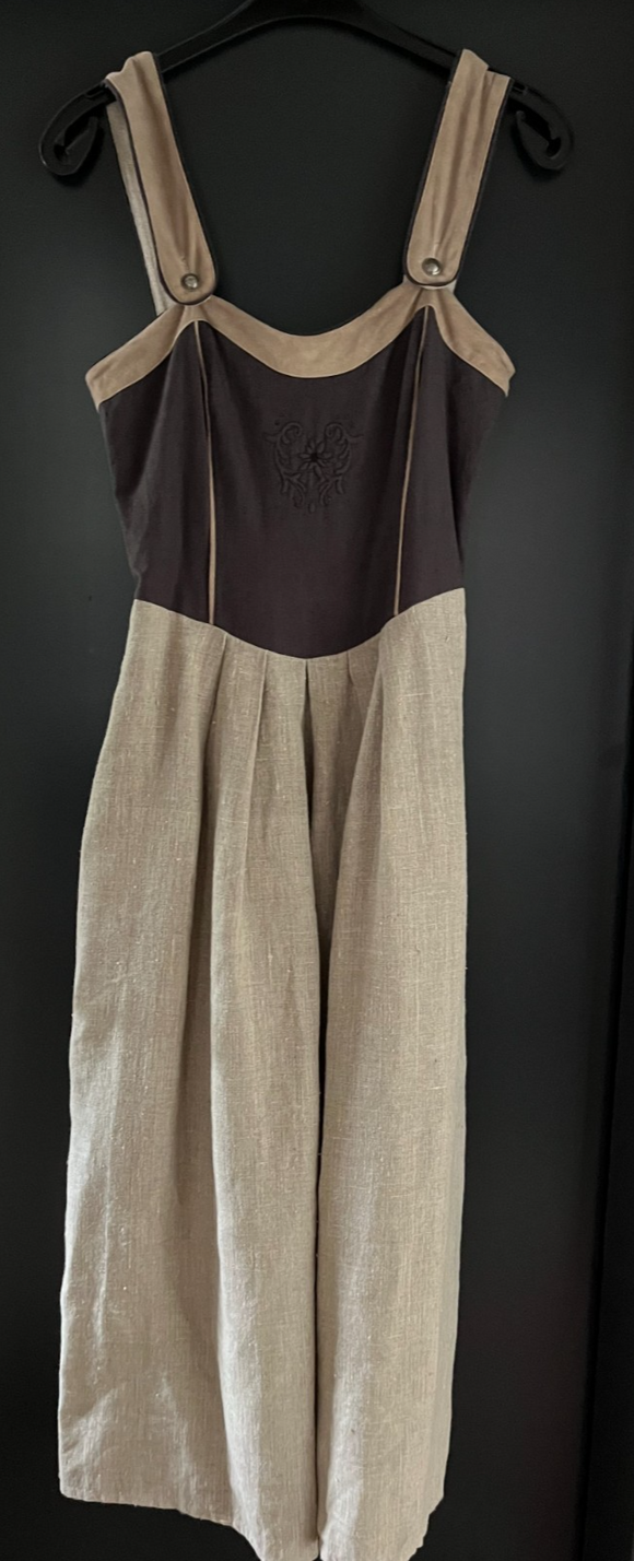 Damen Trachten Dirndl ärmellos Schwarz, Braun, Beige ca. Gr. 38