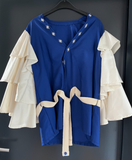 Damen Trachten Bluse langarm Blau, Creme ca. Gr. 42
