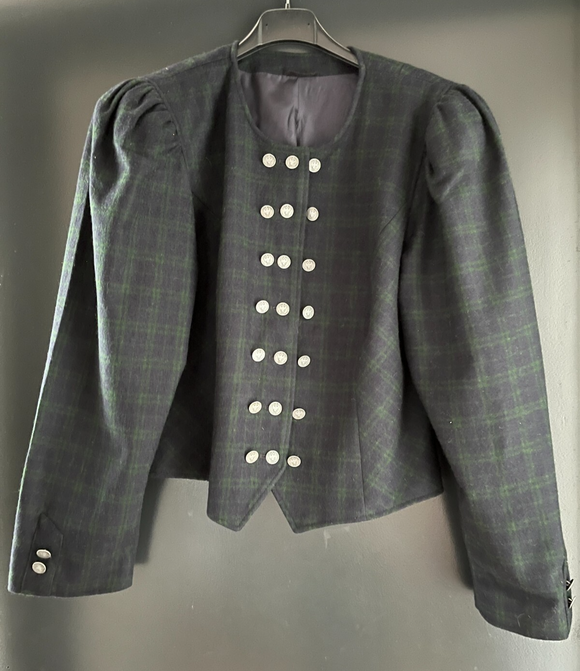 Damen Trachten Janker/Jacke Dunkelblau grün gemustert ca. Gr. 38