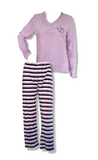 Damen Frottee Schlafanzug Rosa Blau Leomuster Gr. S M L XL