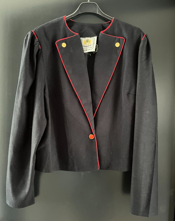 Damen Trachten Janker/Jacke Schwarz, rot ca. Gr. 42 v. meico