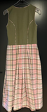 Damen Trachten Dirndl ärmellos Grün, Rosa gemustert ca. Gr. 40