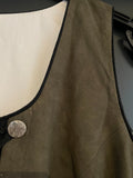 Damen Trachten Dirndl ärmellos Schwarz, Grün Gr. 44