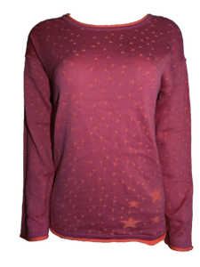 Capuccino Damen Pullover Pink mit Muster Gr. 38